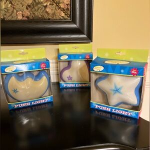 vintage 2000 NIB push lights (3) available-Star, Moon , Heart $20 each-all $55